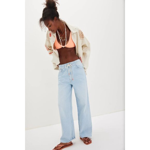 NWT Mother The Drawn Tagger Flood in Cowabunga Loose Slouchy Jeans 30 - Picture 2 of 13